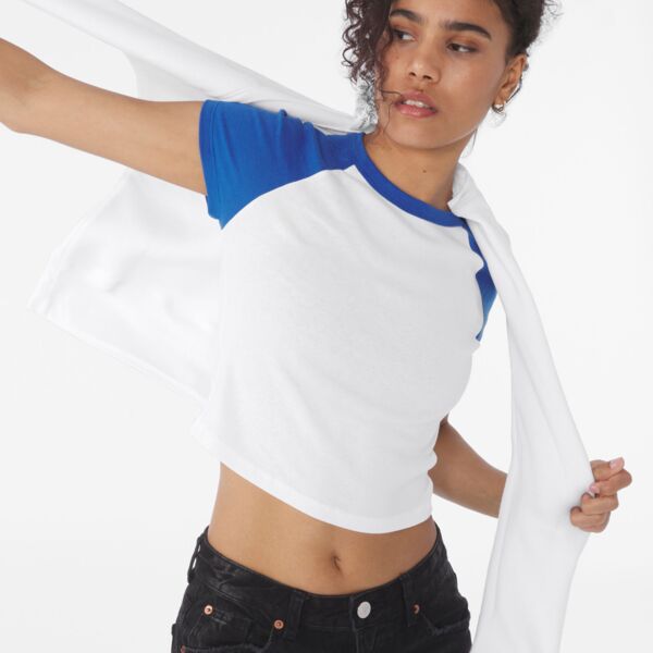 Women's Micro Rib Raglan Baby Tee Thumbnail