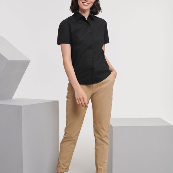 Ladies' Short Sleeve Tailored Oxford Shirt Thumbnail